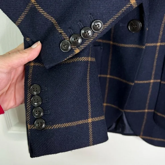 Madewell Larsen 1-Button Wool Blend Windowpane Blazer - Picture 6 of 14